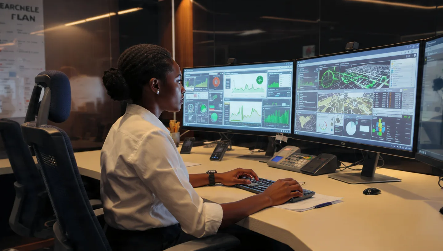 Operator reviewing GriiD energy operations from a control room